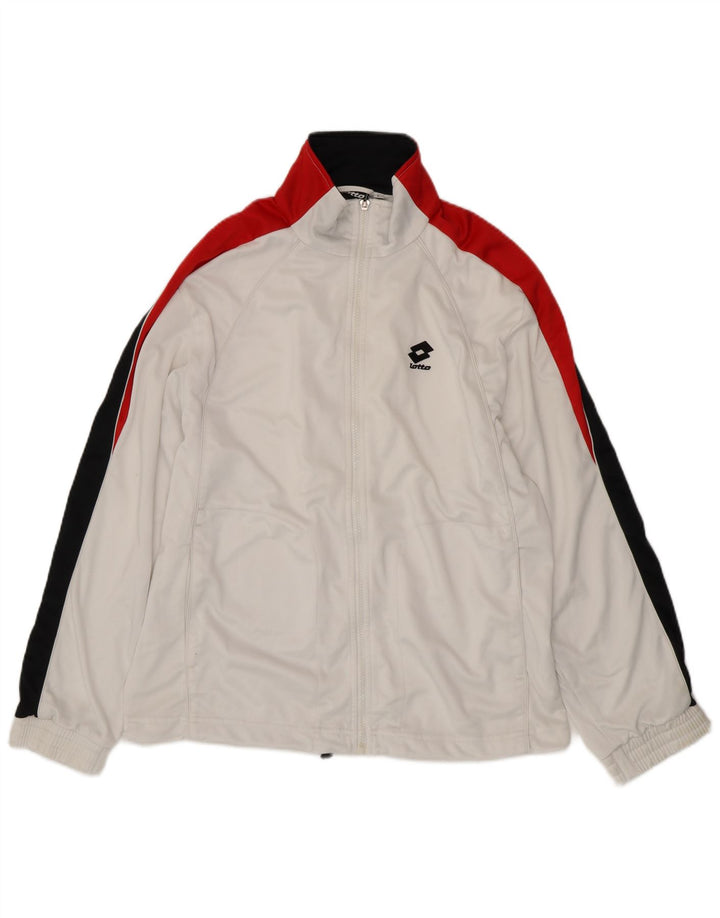Lotto Mens Tracksuit Top Jacket Large White Colourblock Polyester