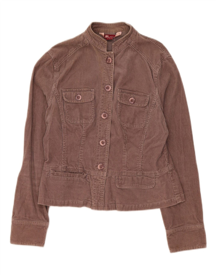 Monsoon Womens Crop Corduroy Jacket UK 12 Medium  Brown Cotton