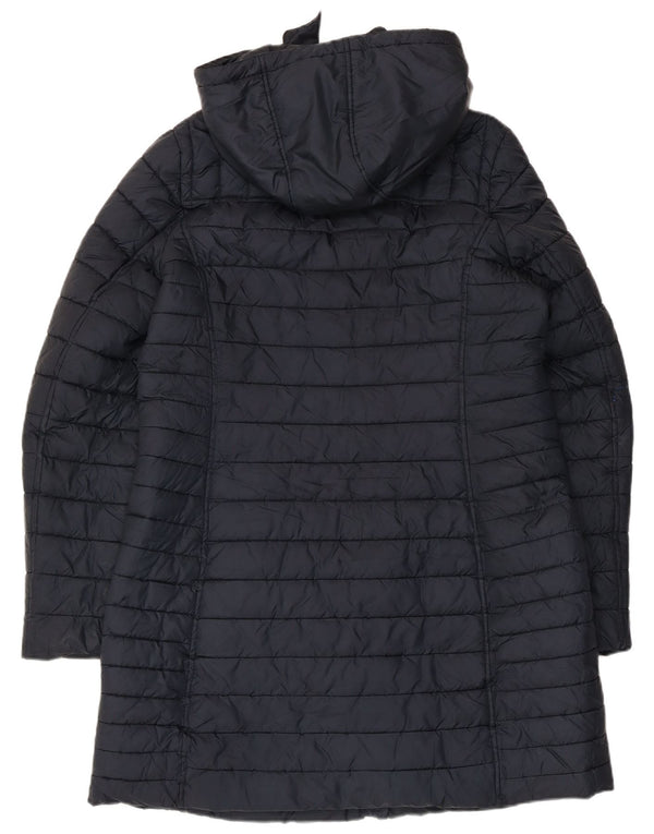 Joules Womens Hooded Padded Coat UK 16 Large Navy Blue Polyester