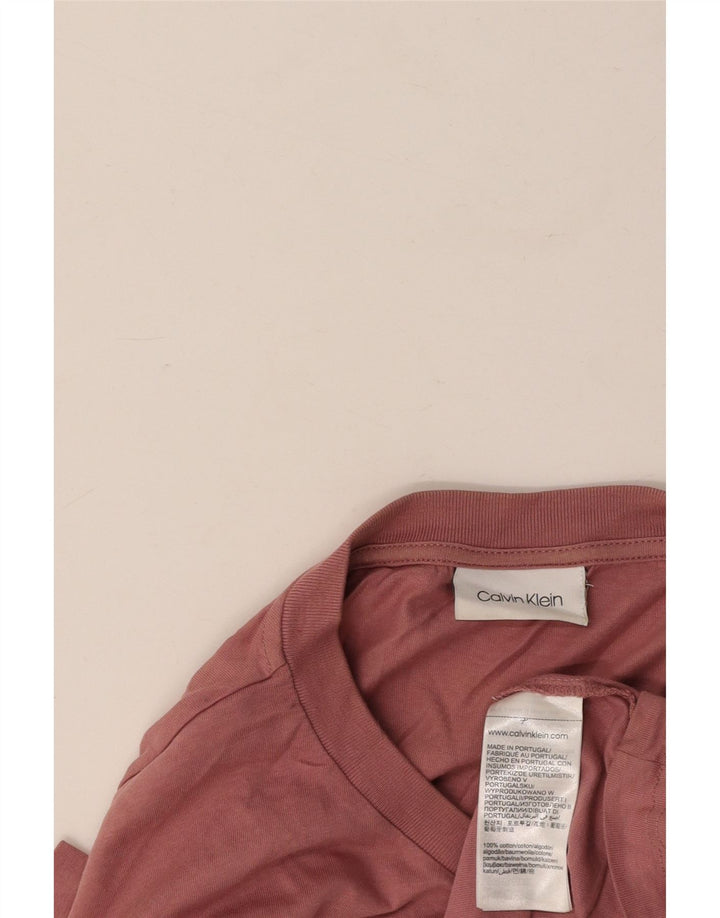 CALVIN KLEIN Womens Graphic T-Shirt Top UK 18 XL Pink Cotton