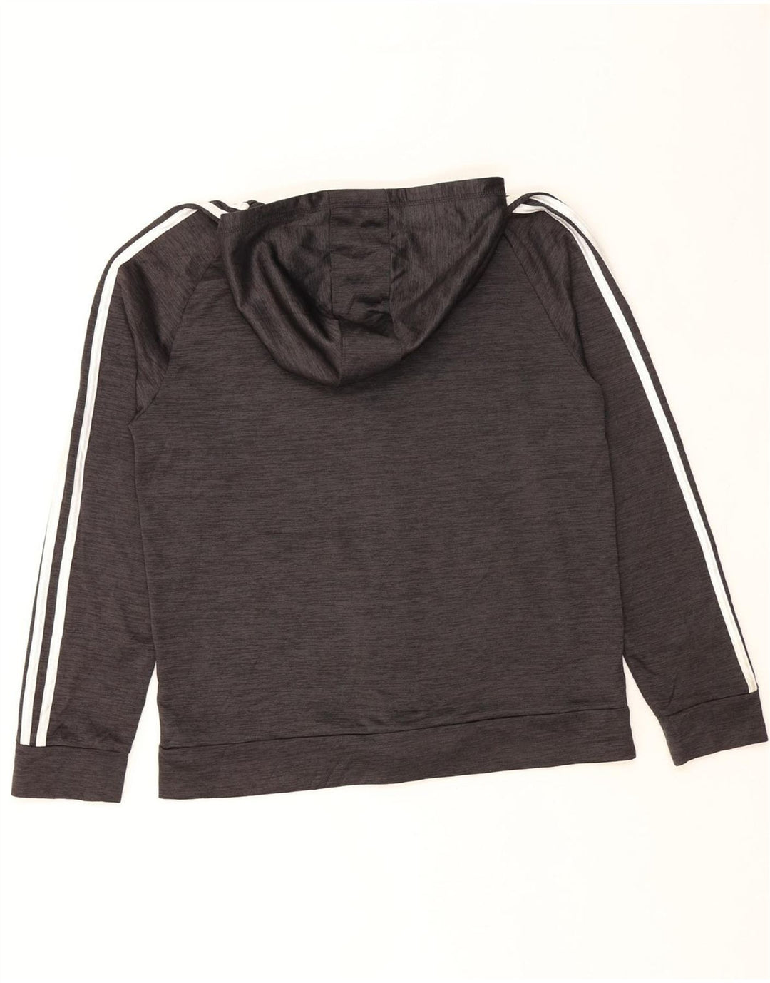 ADIDAS Womens Zip Hoodie Sweater UK 14 Medium Grey Vintage Adidas and Second-Hand Adidas from Messina Hembry 