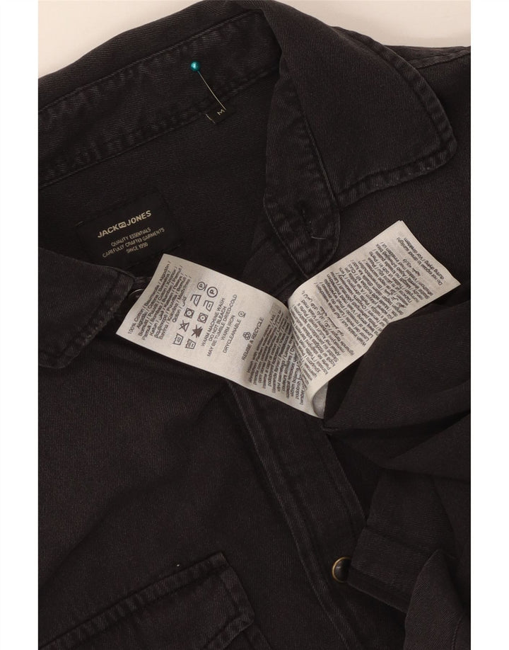 JACK & JONES Mens Denim Shirt Medium Black Cotton