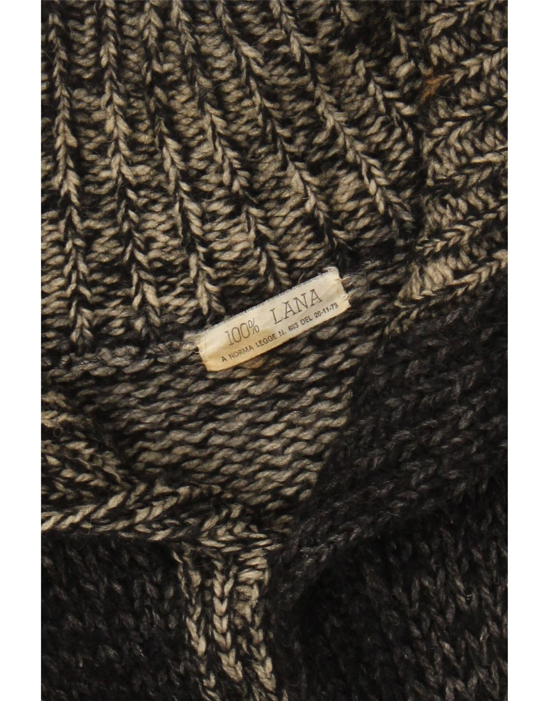 Vintage Mens Medium Black Flecked Wool