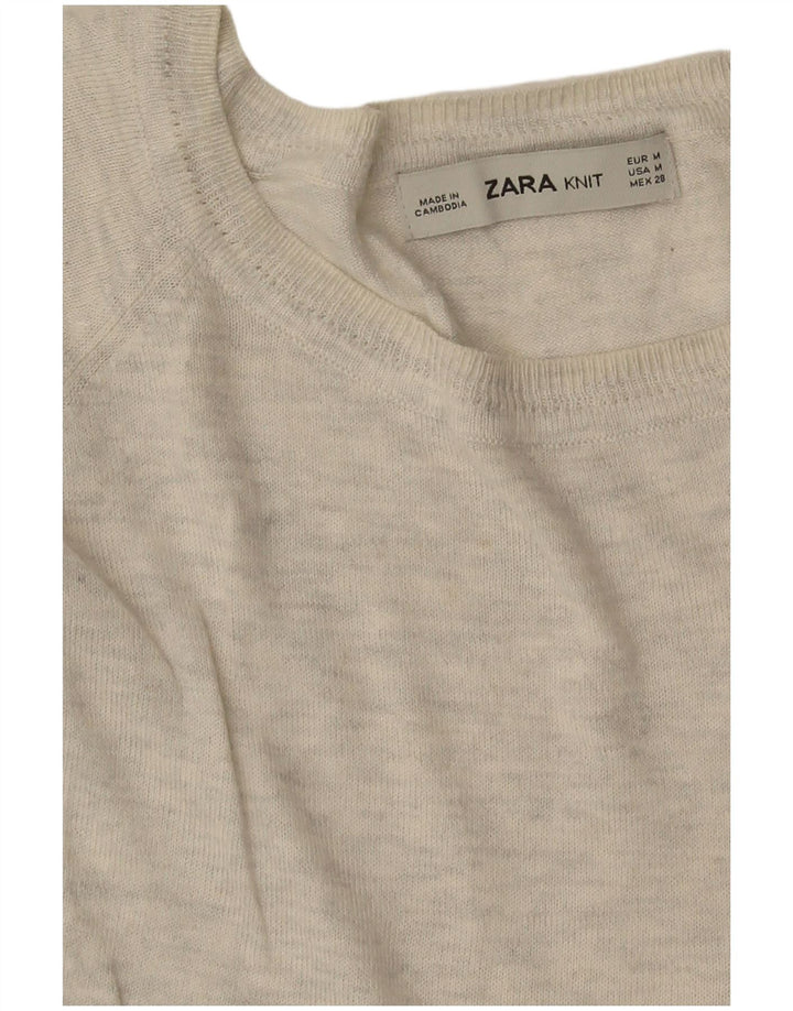 Zara Womens Boat Neck Jumper Sweater UK 14 Medium Grey