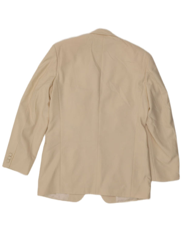 Marks & Spencer Mens Long 1 Button Blazer Jacket UK 40 Medium Off White