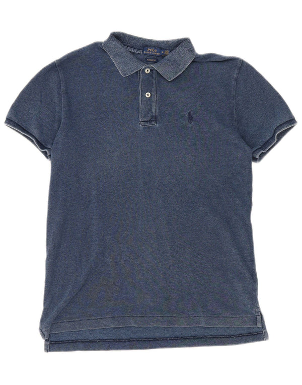 Ralph Lauren Mens Indigo Graphic Polo Shirt Medium Navy Blue Cotton USA