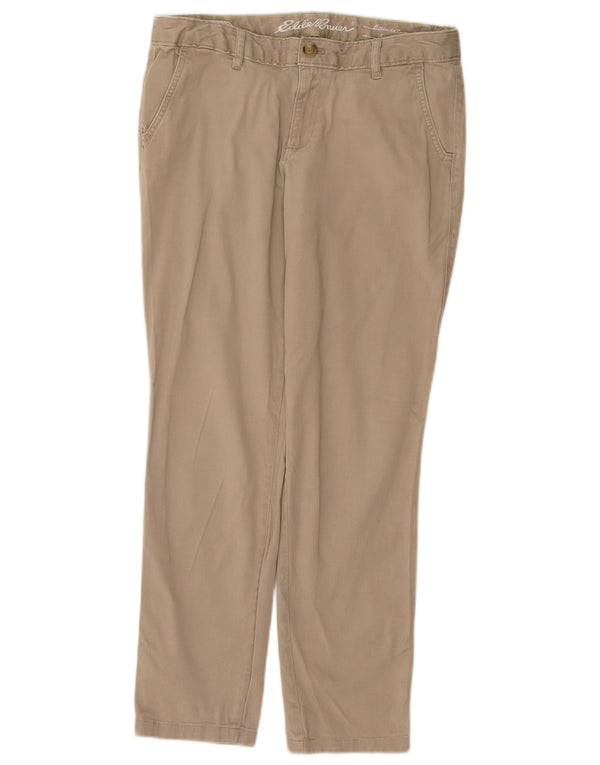 Eddie Bauer Womens Boyfriend Slim Chino Trousers US 6 Medium Beige Cotton
