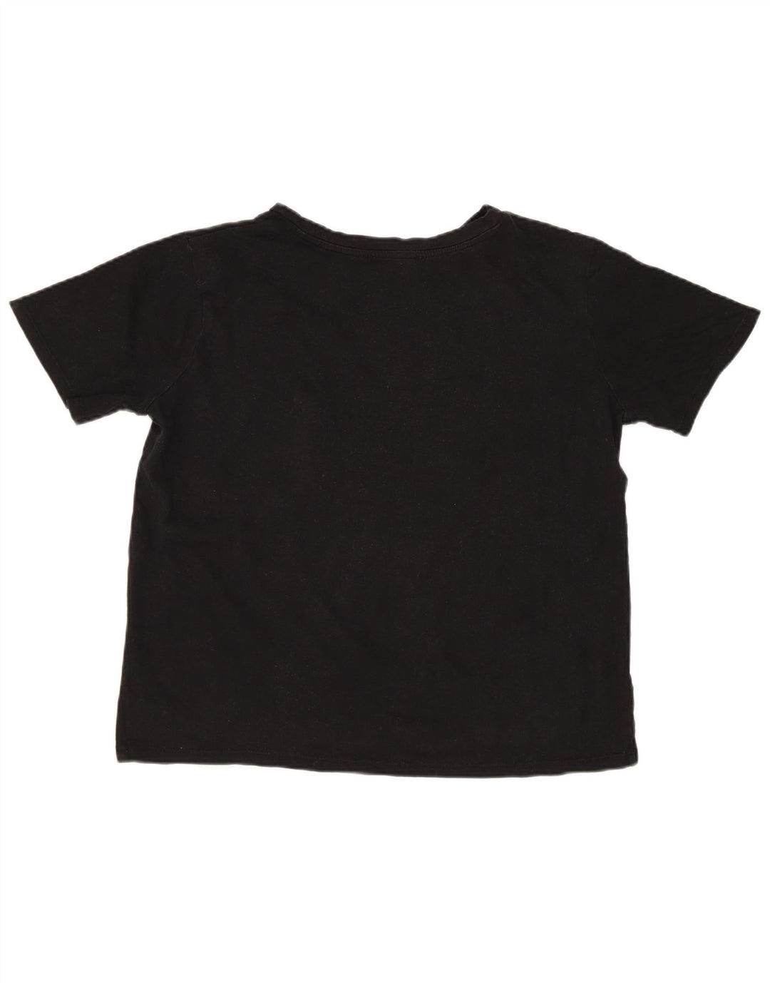 Zara Womens Crop Oversized T-Shirt Top UK 10 Small Black Cotton