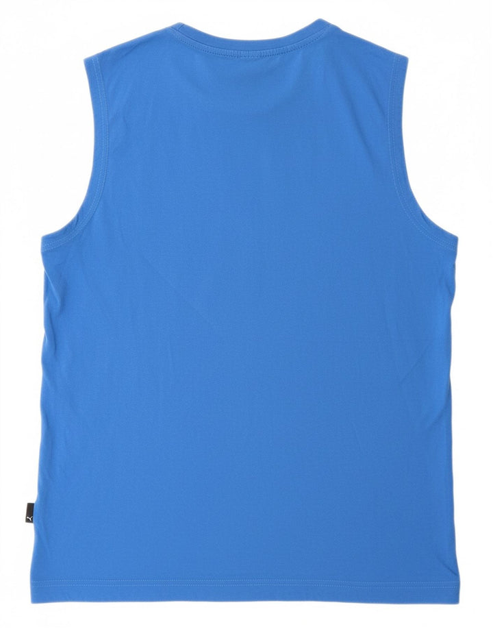 PUMA Mens Graphic Vest Top Large Blue Cotton
