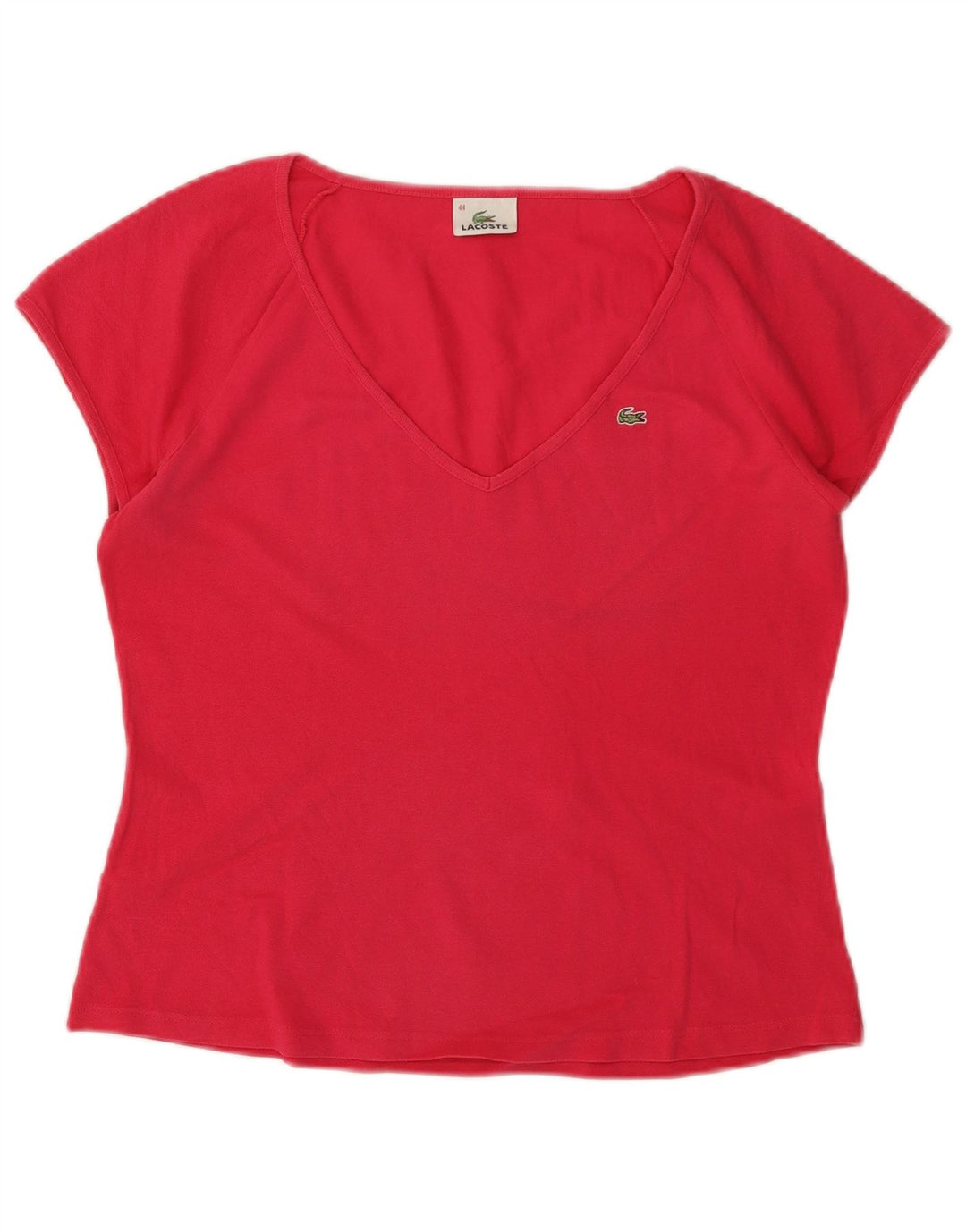 LACOSTE Womens T-Shirt Top Size 44 Large Red