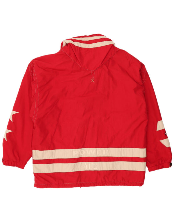 BOGNER Mens Graphic Anorak Jacket UK 42 XL Red Colourblock Polyester