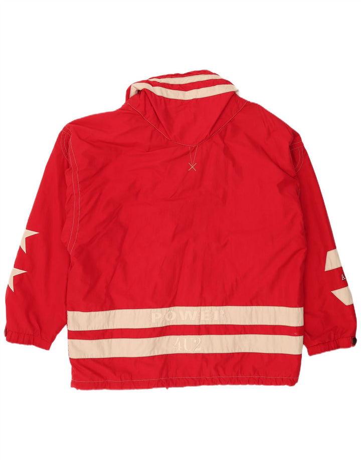 BOGNER Mens Graphic Anorak Jacket UK 42 XL Red Colourblock Polyester