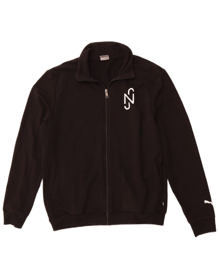 PUMA Mens Graphic Tracksuit Top Jacket Large Black