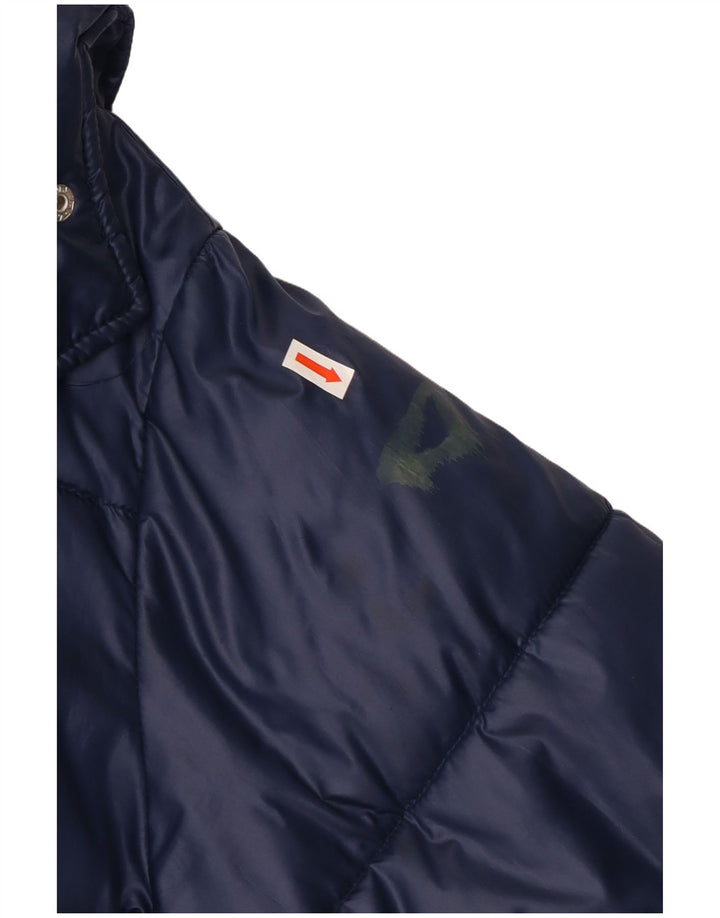 Fila Womens Oversized Graphic Padded Jacket UK 6 XS Navy Blue Polyester