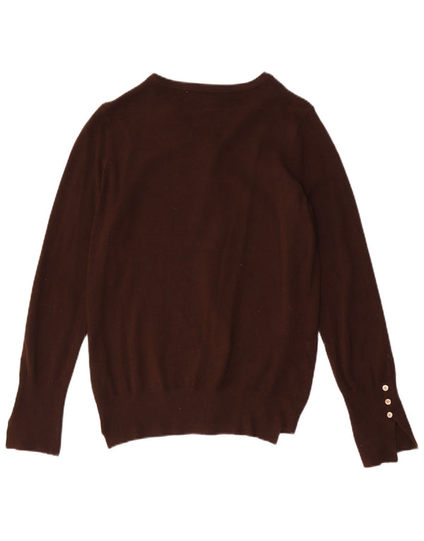 Zara Womens Cardigan Sweater UK 12 Medium Brown Viscose