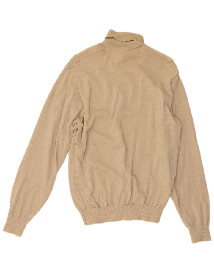 MARZ Womens Roll Neck Jumper Sweater UK 12 Medium Beige New Wool