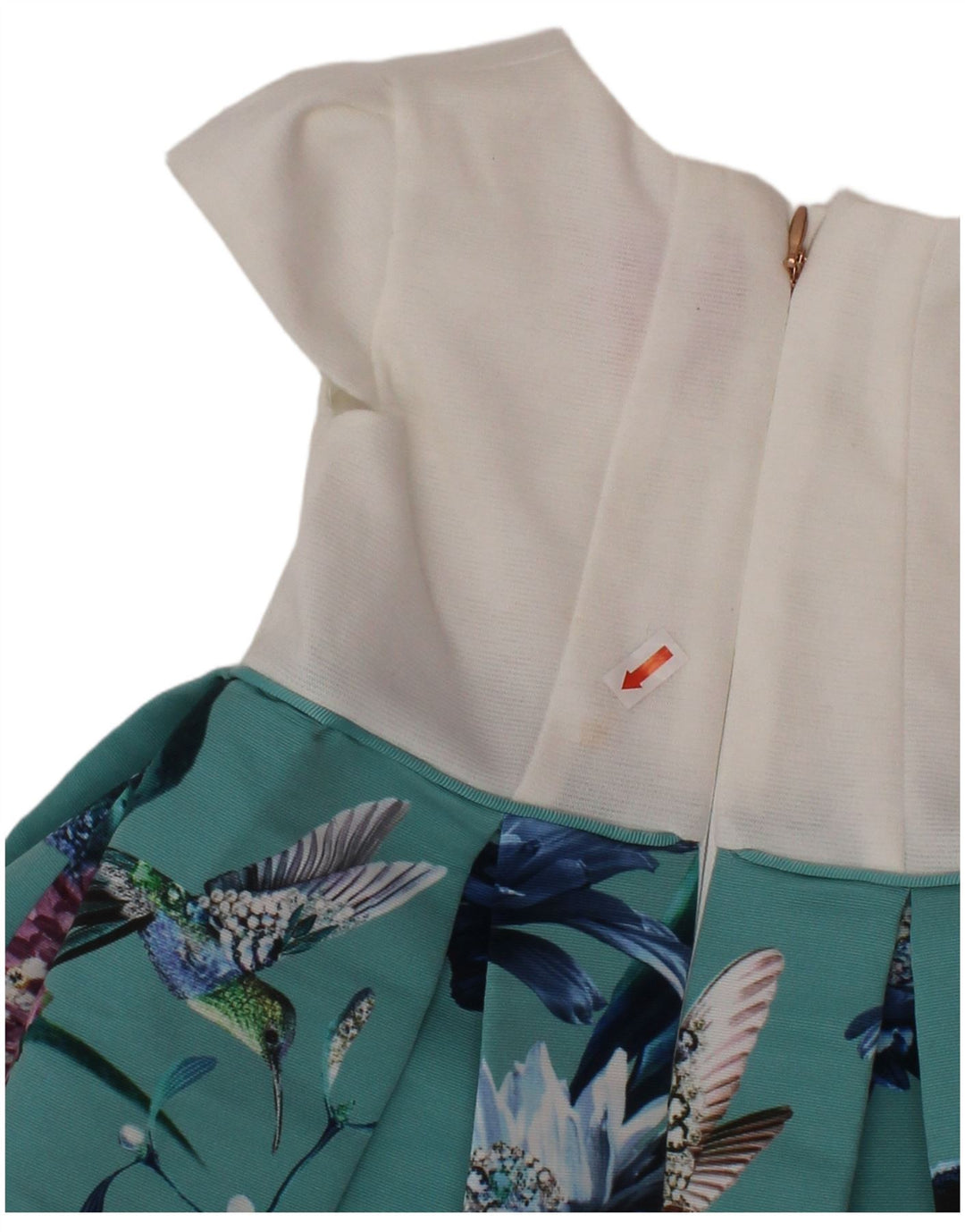 TED BAKER Baby Girls A-Line Dress 9-12 Months White Floral Polyester