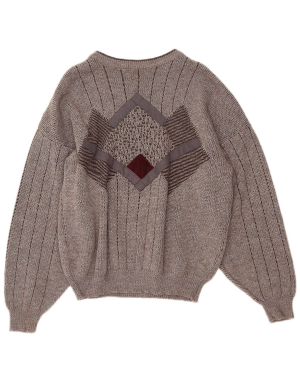 ANGELO LITRICO Mens Boat Neck Jumper Sweater IT 48/50 Medium Grey