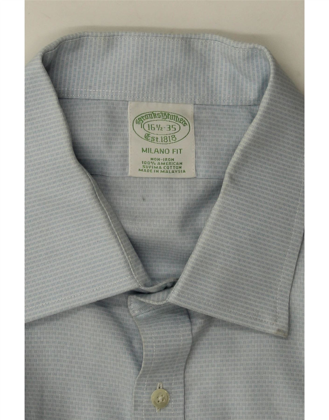 BROOKS BROTHERS Mens Shirt Size 16 1/2 Large Blue Striped Cotton
