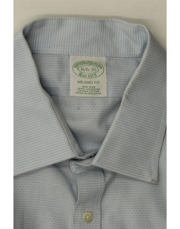 BROOKS BROTHERS Mens Shirt Size 16 1/2 Large Blue Striped Cotton