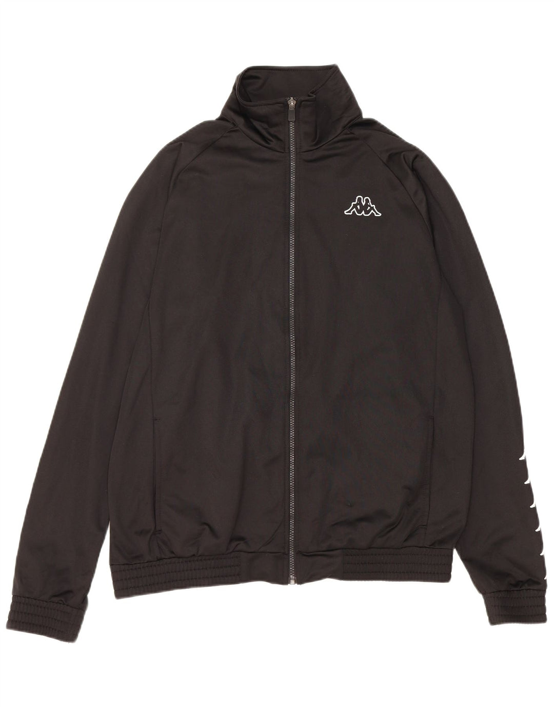 Kappa Mens Graphic Tracksuit Top Jacket Large Black Polyester
