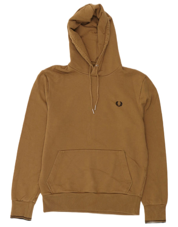 Fred Perry Womens Hoodie Jumper Small Beige Cotton