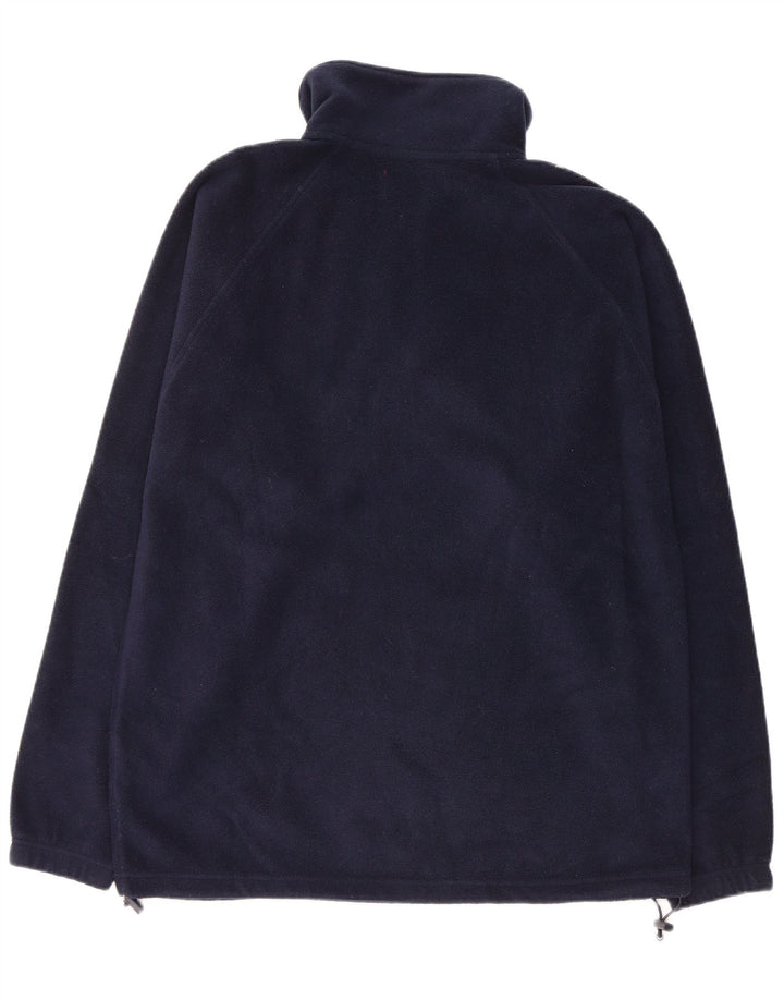 KAPPA Mens Zip Neck Fleece Jumper Large Navy Blue Polyester