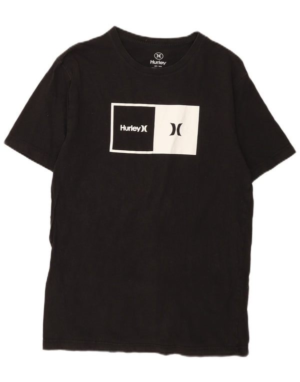 Hurley Mens Graphic T-Shirt Top Small Black Cotton