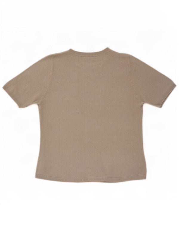 Marks & Spencer Womens Short Sleeve Blouse Top UK 14 Large Grey Spotted