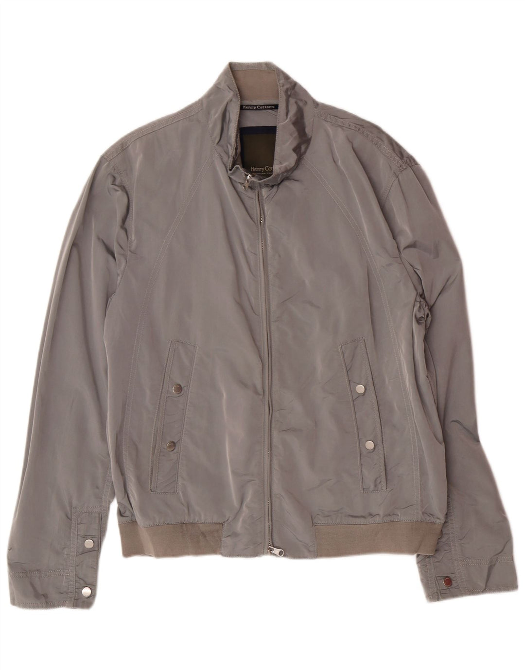 HENRY COTTONS Mens Bomber Jacket IT 54 2XL Grey Polyamide