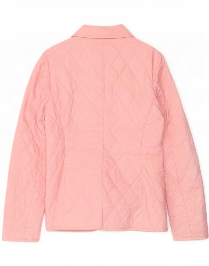 Marks & Spencer Womens Quilted Jacket UK 10 Small Pink Polyester