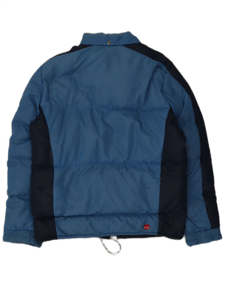 Brunik Mens Padded Jacket UK 40 Large Blue Colourblock