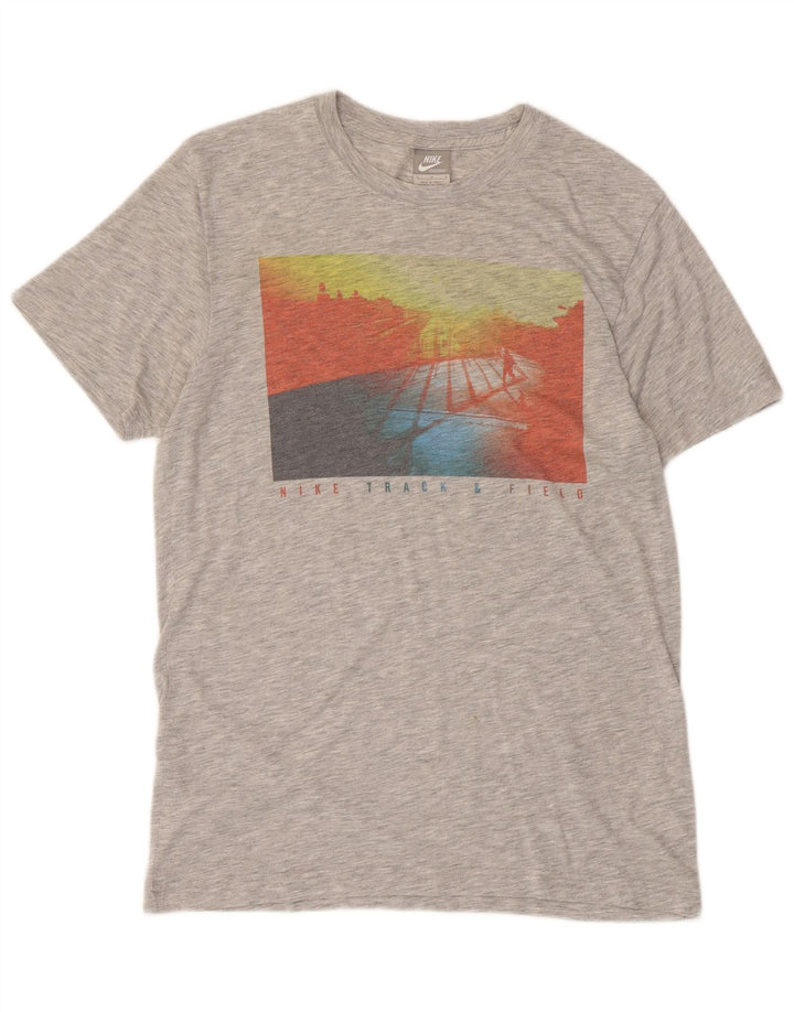 Nike Mens Graphic T-Shirt Top Medium Grey Flecked Polyester