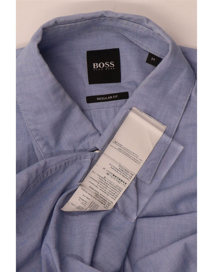 Hugo Boss Mens Regular Fit Shirt Medium Blue Cotton