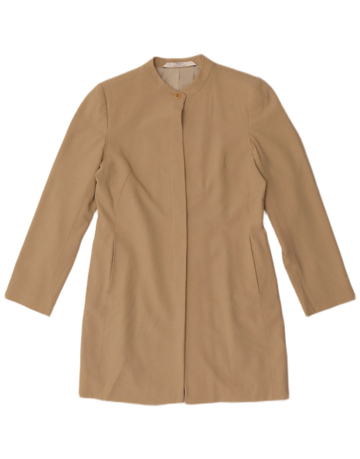 Marks & Spencer Womens Longline Blazer Jacket UK 8 Small Beige Polyester
