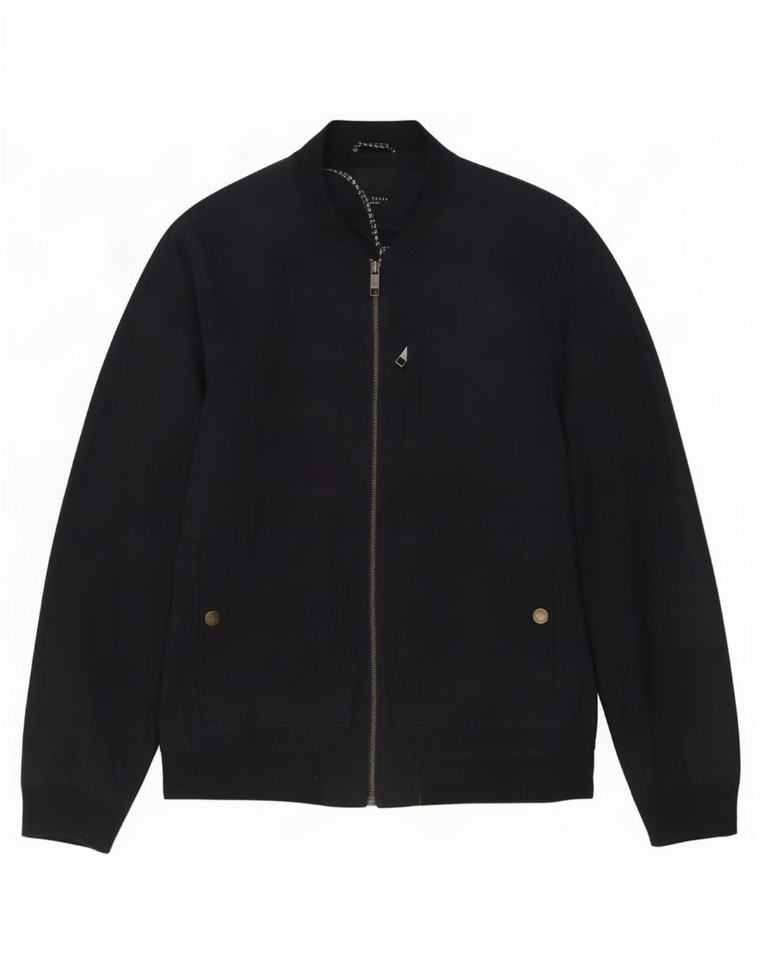 Ted Baker Mens Bomber Jacket Size 6 2XL Navy Blue Polyester