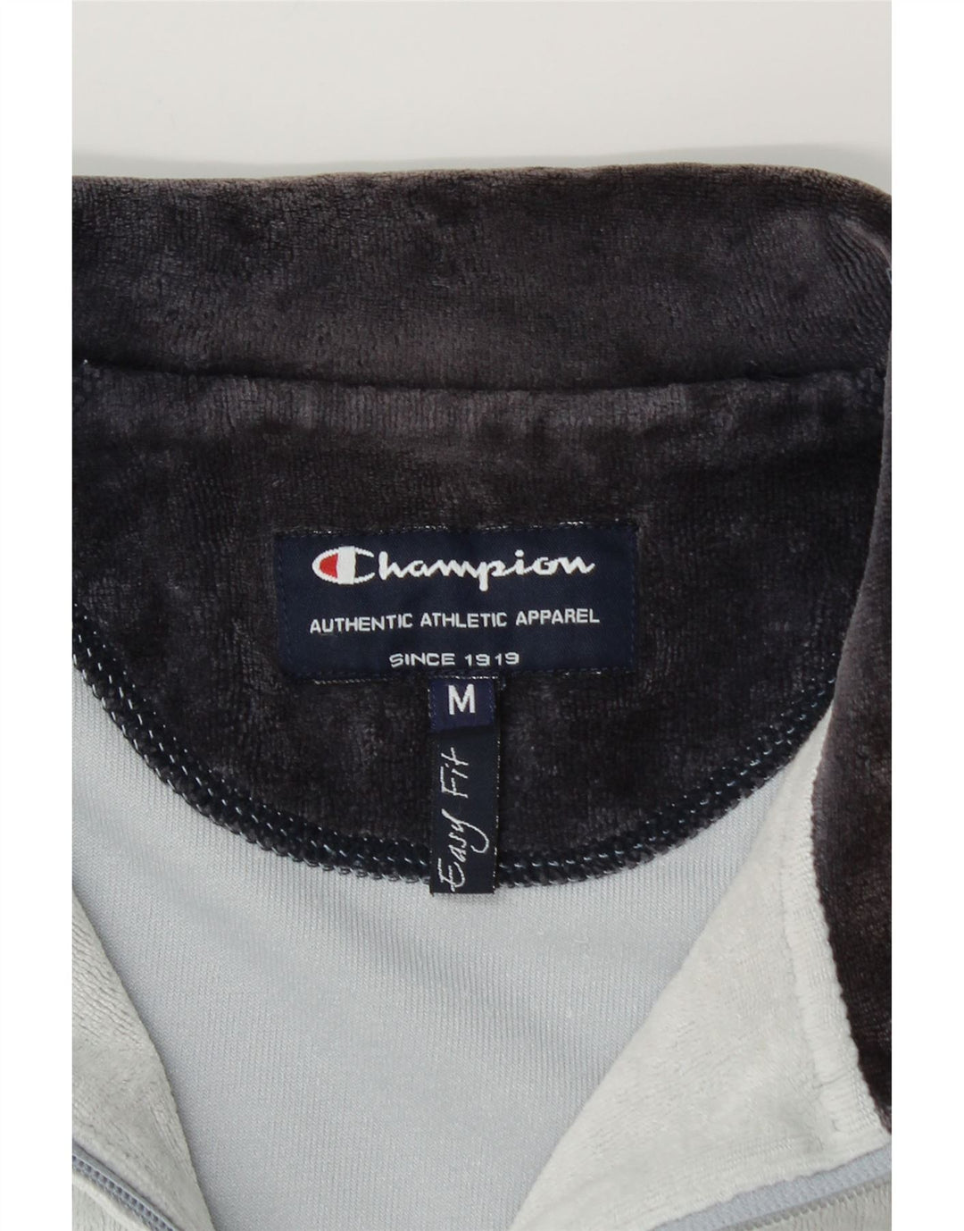 Champion Womens Velour Tracksuit Top Jacket UK 14 Medium Blue