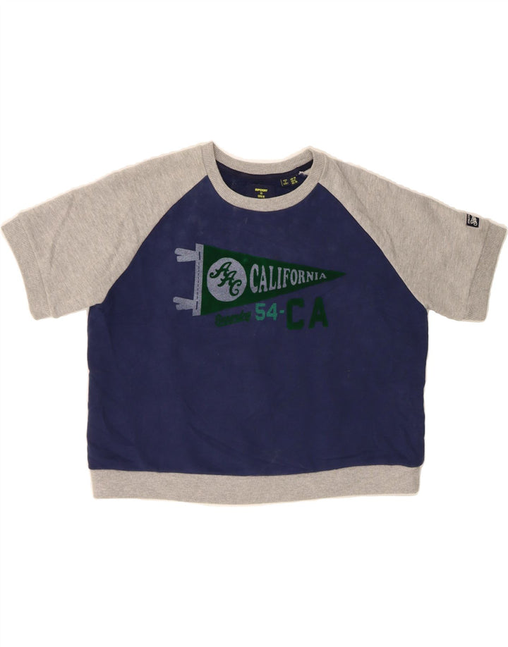 SUPERDRY Womens Oversized Graphic Sweatshirt Jumper UK 10 Small  Navy Blue Vintage Superdry and Second-Hand Superdry from Messina Hembry 