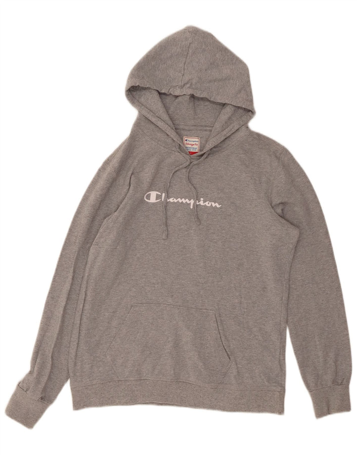 CHAMPION Womens Heritage Fit Graphic Hoodie Jumper UK 14 Large Grey