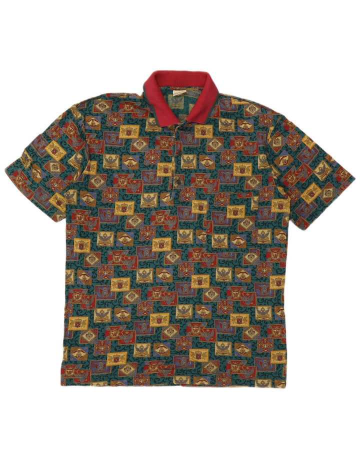 Mango Mens Polo Shirt Large Multicoloured Geometric