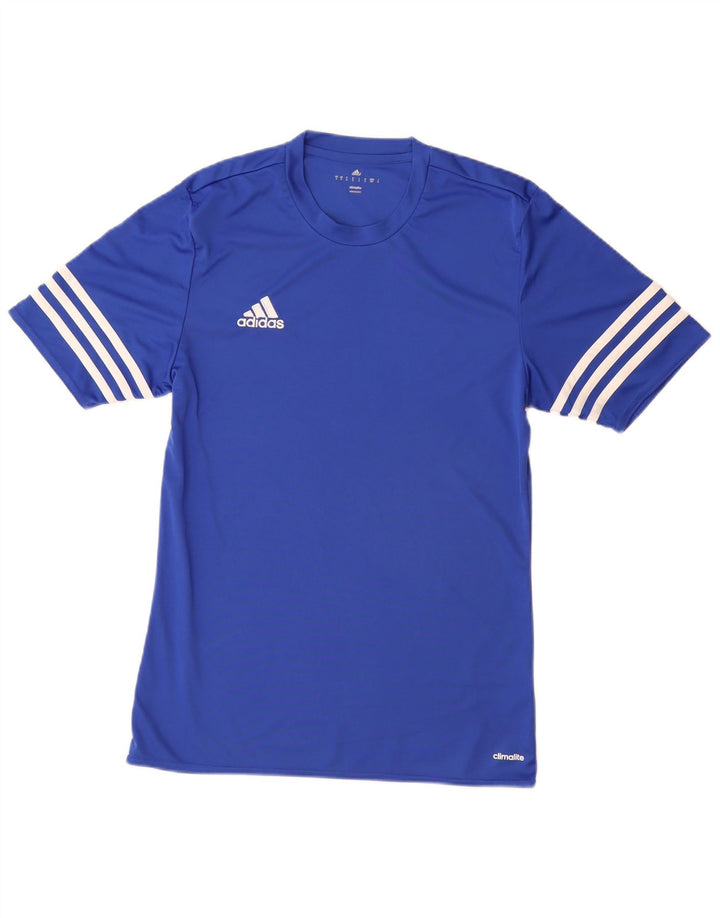 Adidas Mens Climalite T-Shirt Top Small Blue Polyester