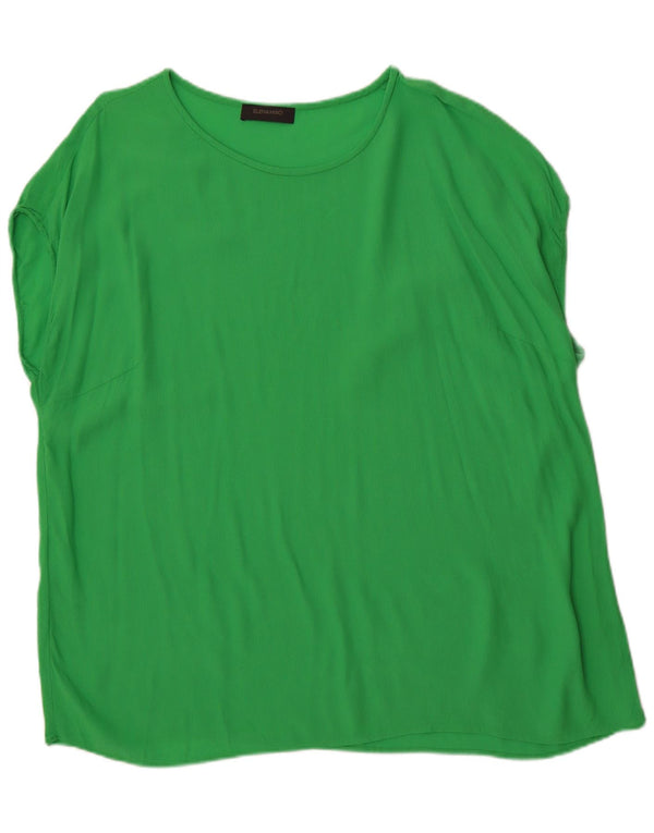 ELENA MIRO Womens Blouse Top UK 20 2XL  Green Viscose