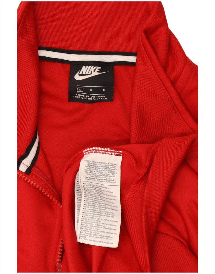 Nike Mens Air Tracksuit Top Jacket Large Red Colourblock Polyester