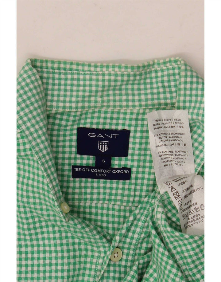 Gant Mens Shirt Small Green Check Cotton