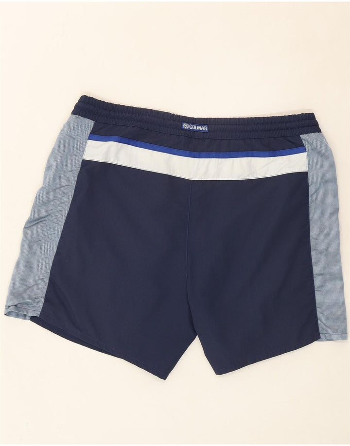 COLMAR Mens Sport Shorts IT 50 Large Navy Blue Colourblock Polyester Vintage Colmar and Second-Hand Colmar from Messina Hembry 