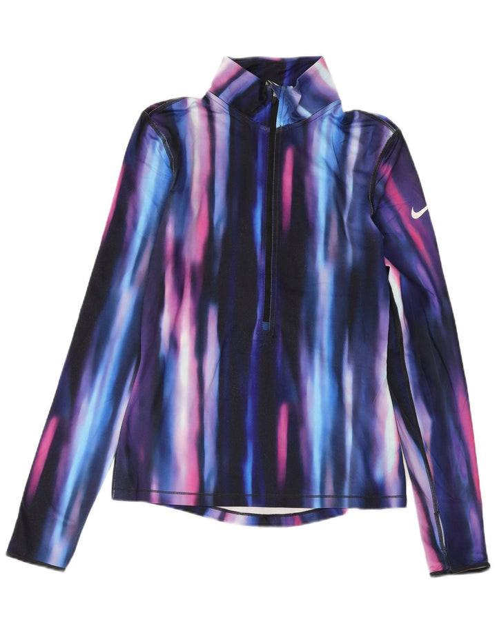 NIKE Womens Dri Fit Pullover Tracksuit Top UK 8 Small Multicoloured