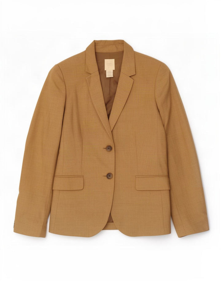 J. Crew Womens 2 Button Blazer Jacket US 10 Large Brown Wool