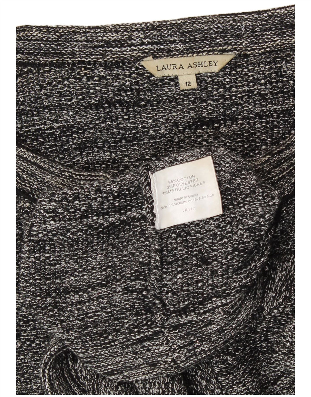 Laura Ashley Womens Open Bolero Jumper UK 12 Medium  Grey Cotton