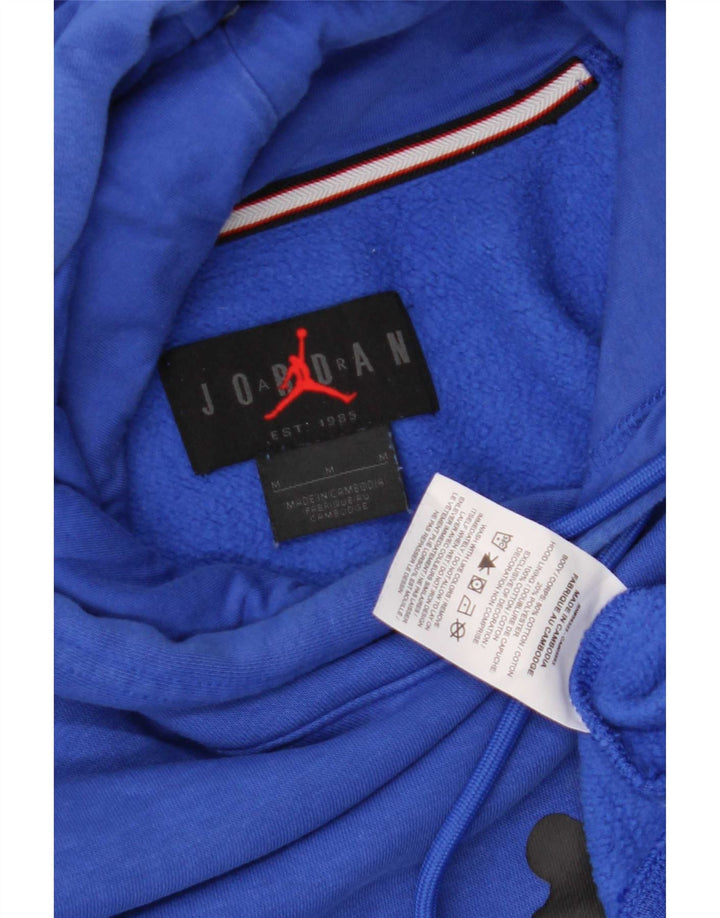 Jordan Mens Graphic Hoodie Jumper Medium Blue Cotton