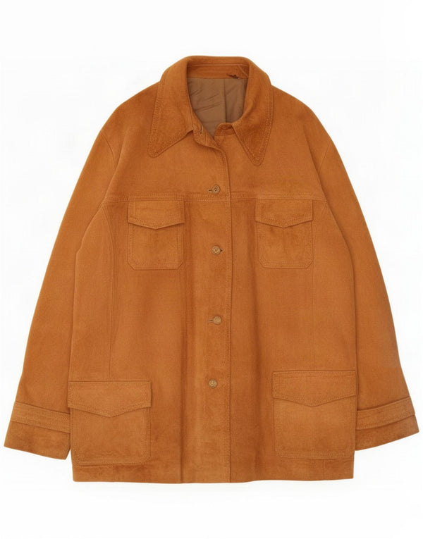 Vintage Womens Suede Jacket UK 18 XL Beige